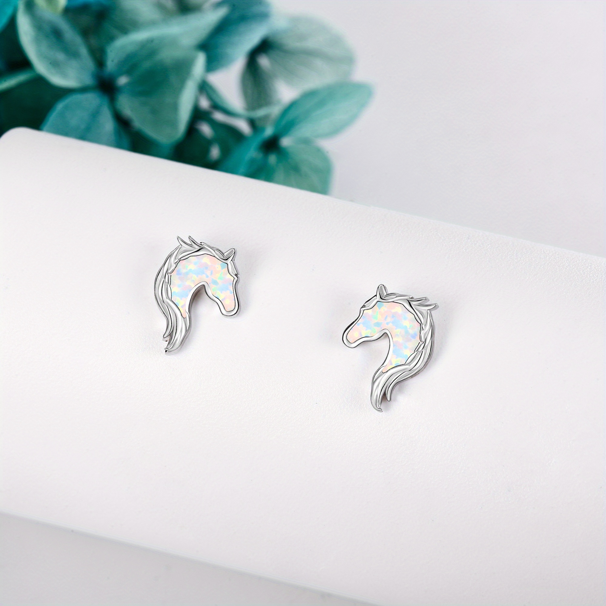 925 Sterling Silver Horse Head Stud Earrings