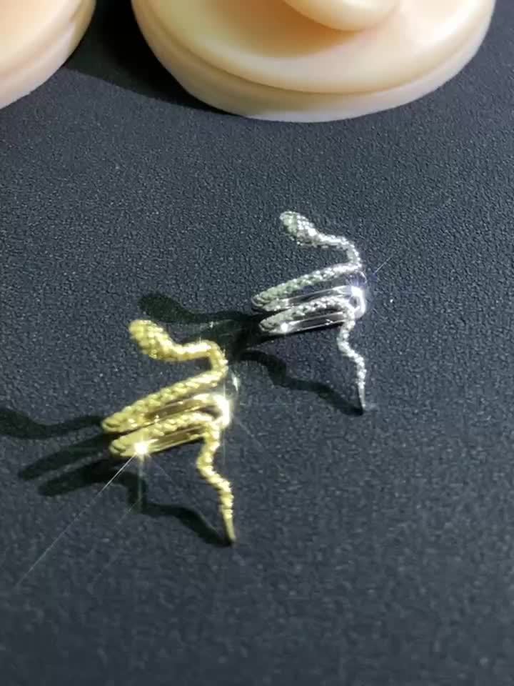 Snake Ear Cuff with Sparkling Cubic Zirconia