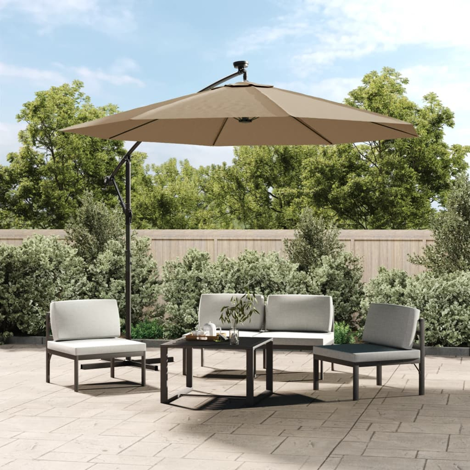 Taupe (/) Cantilever Umbrella Replacement Canopy - Heavy-duty Plastic Cover, Wide 300cm Coverage For, Balcony, Poolside - Outdoor Umbrella Canopy (not Suitable For)