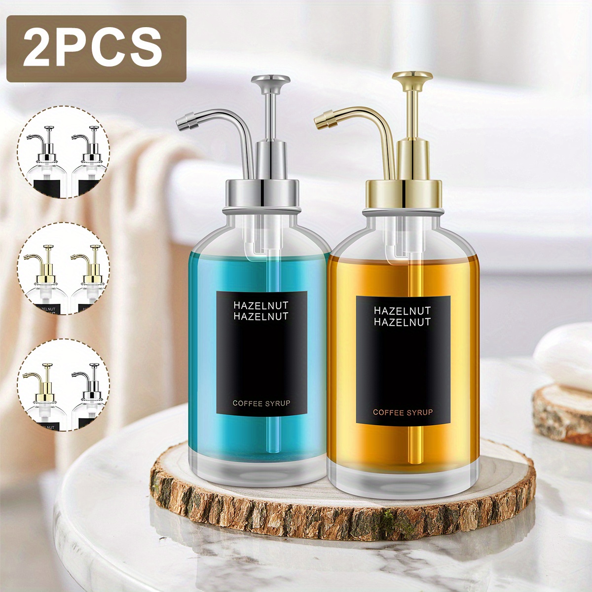 Pump Liquid Dispenser Syrup Dispenser for Kitchen Milk Tea Seasoning 3PC  Coffee