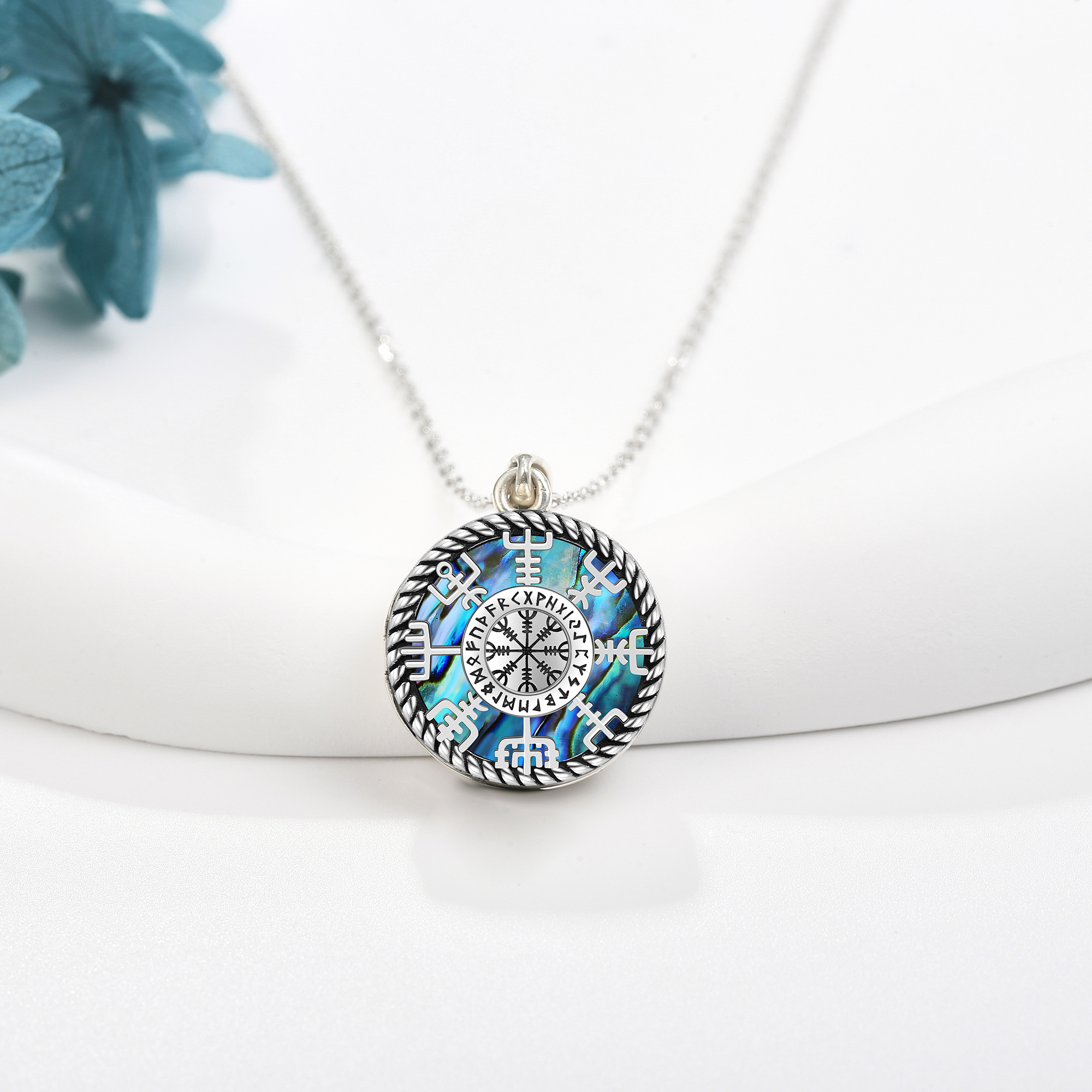 Women's 925 Sterling Silver Viking Compass Necklace