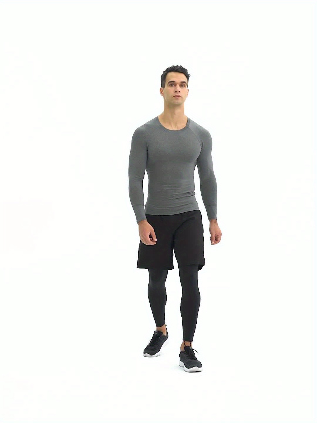 Camiseta ajustada de entrenamiento para correr para hombre, blusa de traje  de Fitness de secado rápido de manga larga para deportes al aire libre  Pompotops oipoqjl53018