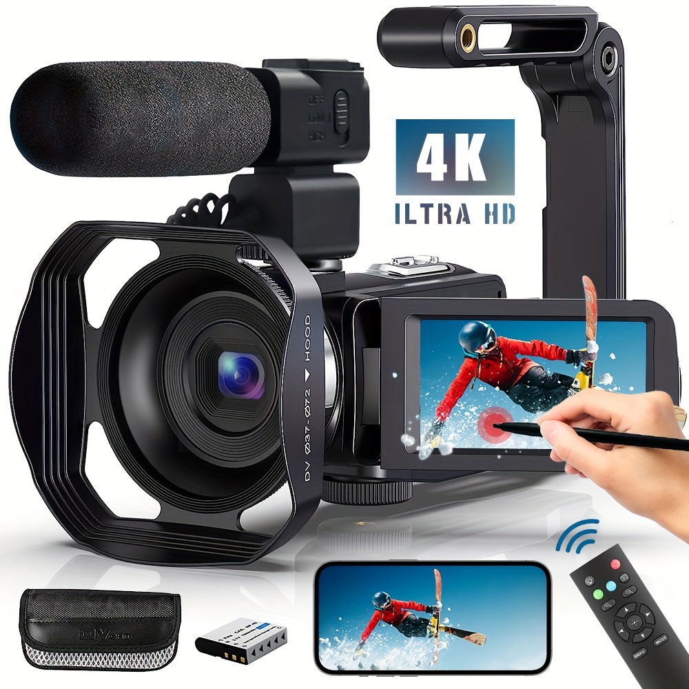 Andoer-videocámara Digital 4K Ultra HD, Monitor IPS de 3,0 pulgadas, DV de  mano con