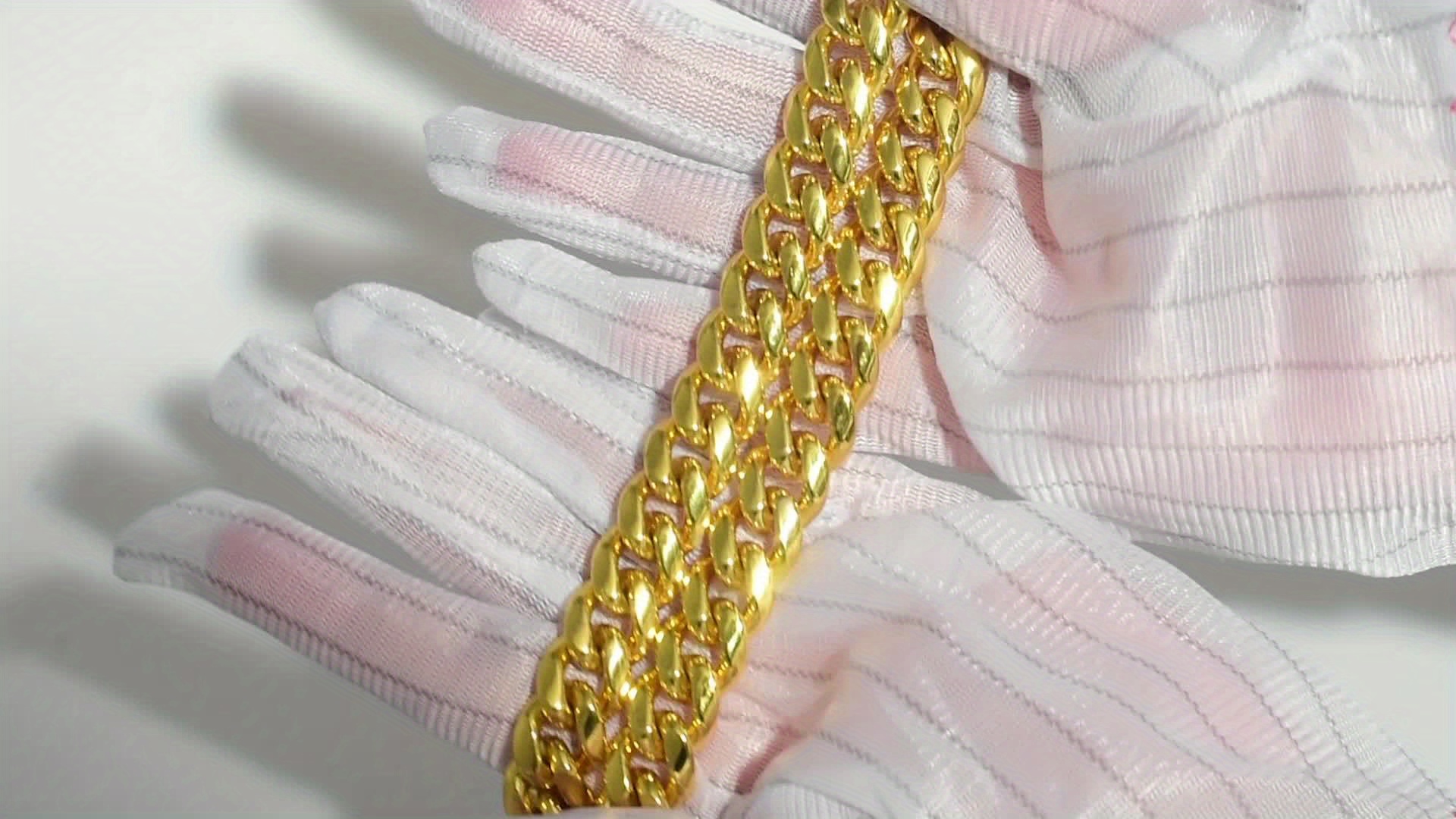 Golden 12mm Dog Chain Leash with Handle