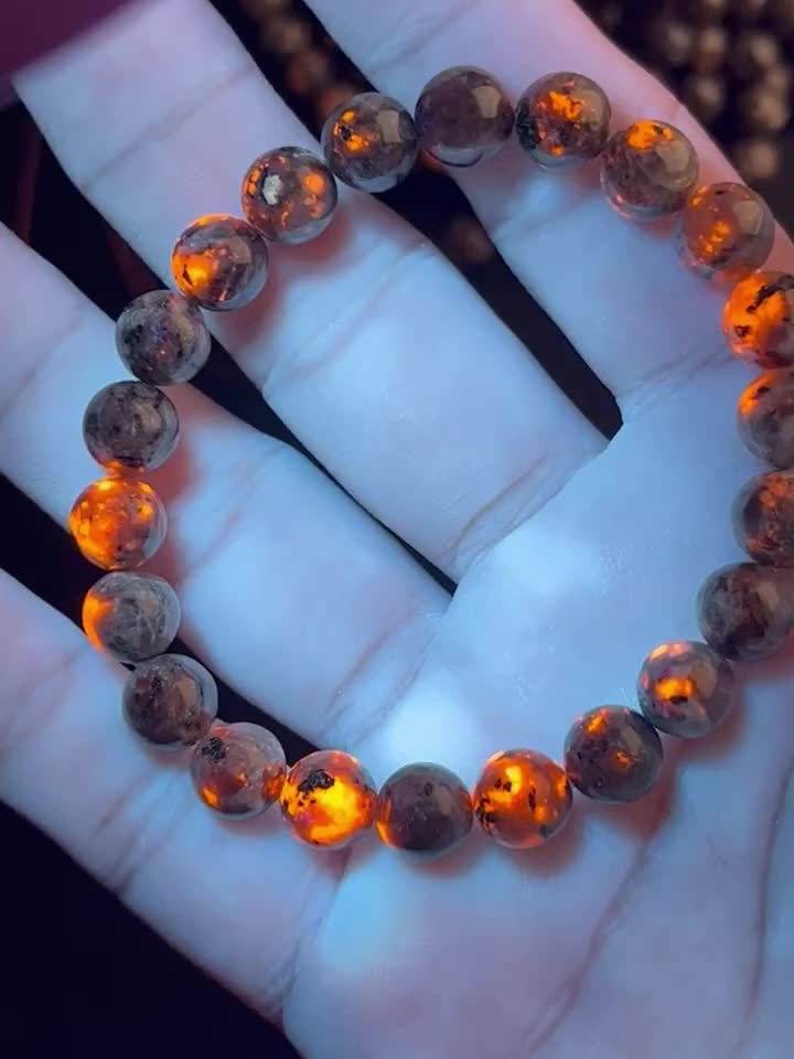 Luminous Stone Bracelet with Chakra Flame Stone