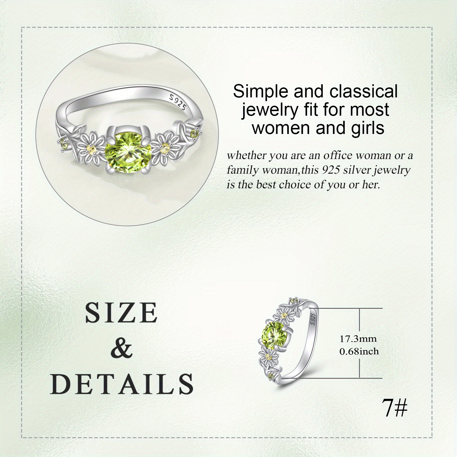 925 Silver Daisy Ring 5g Gift for Women and Men