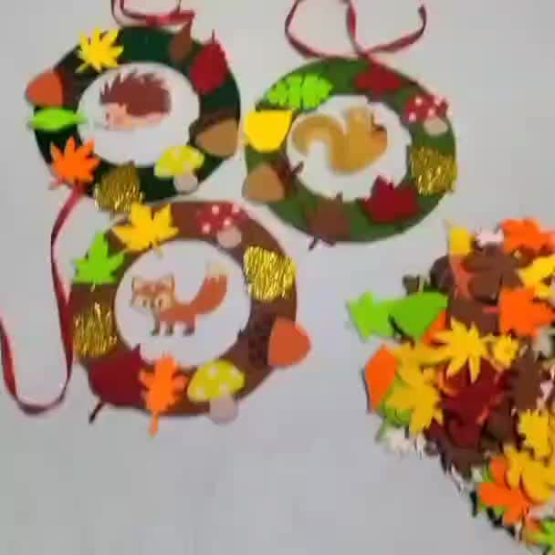 Fall Wreath Kit Kids Craft Kit Felt Craft Kit Kids Fall