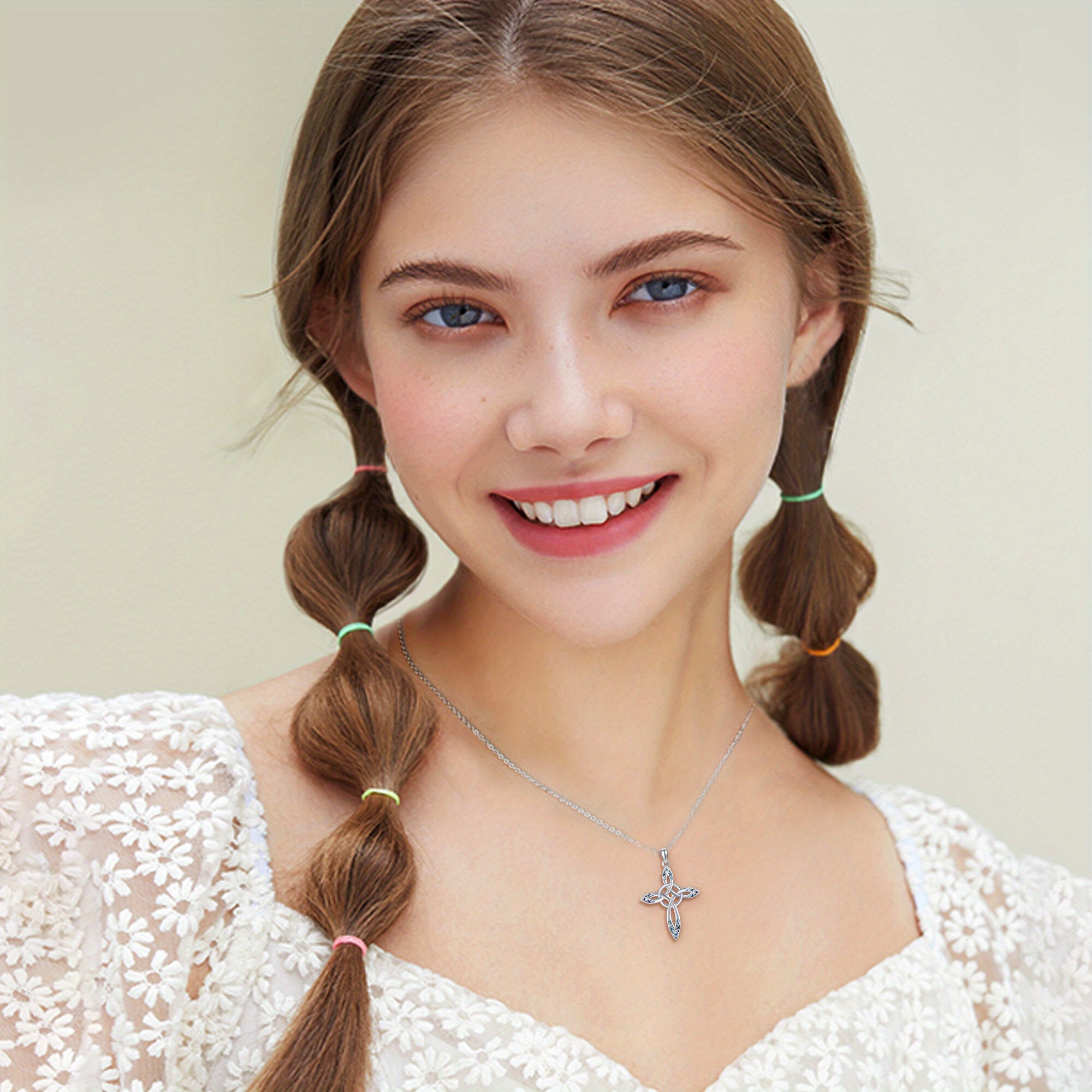 Women's 925 Sterling Silver Mustard Seed Celtic Cross Necklace