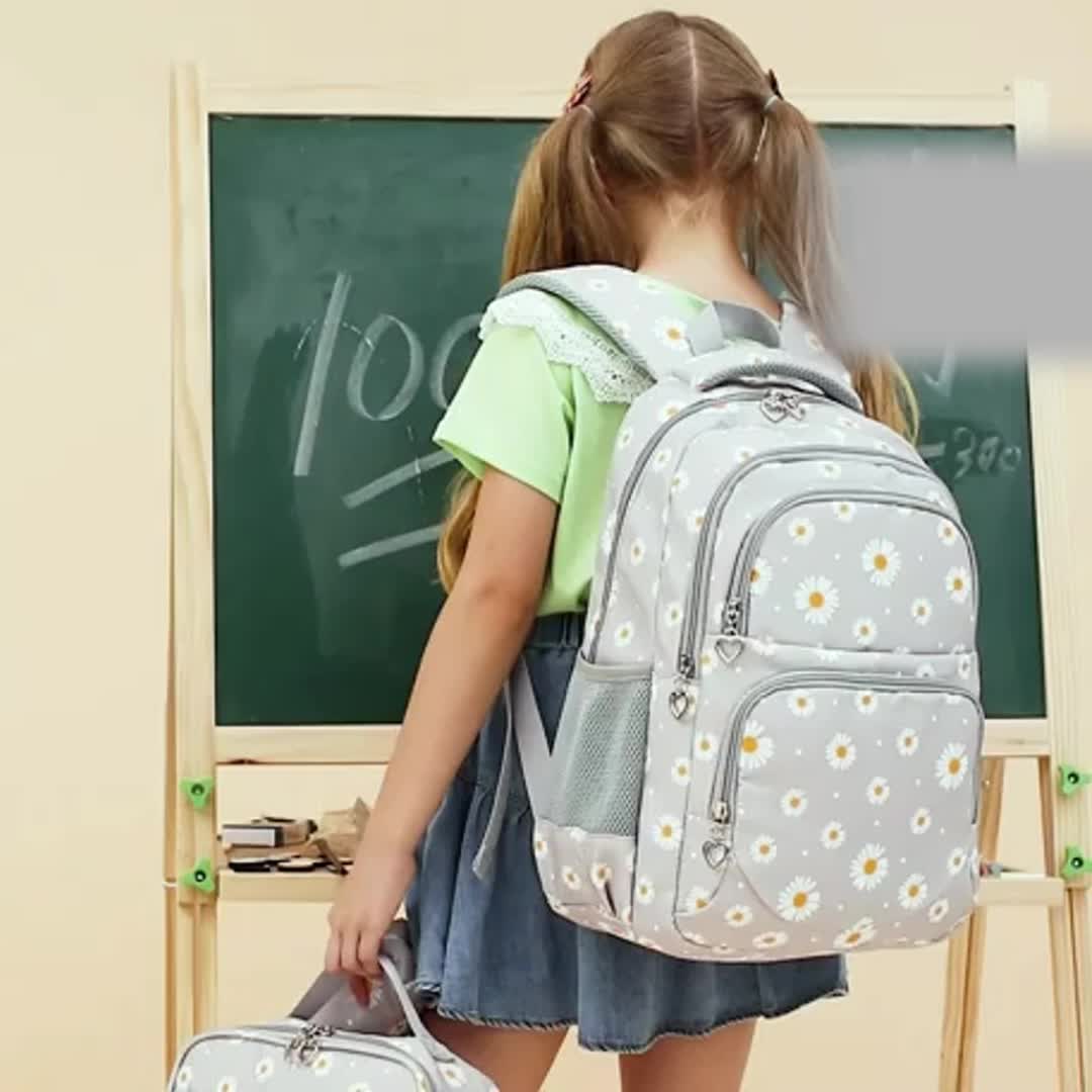 Set Zaini Scuola 3 Pezzi Zaino Motivo A Crisantemo Borsa - Temu Italy