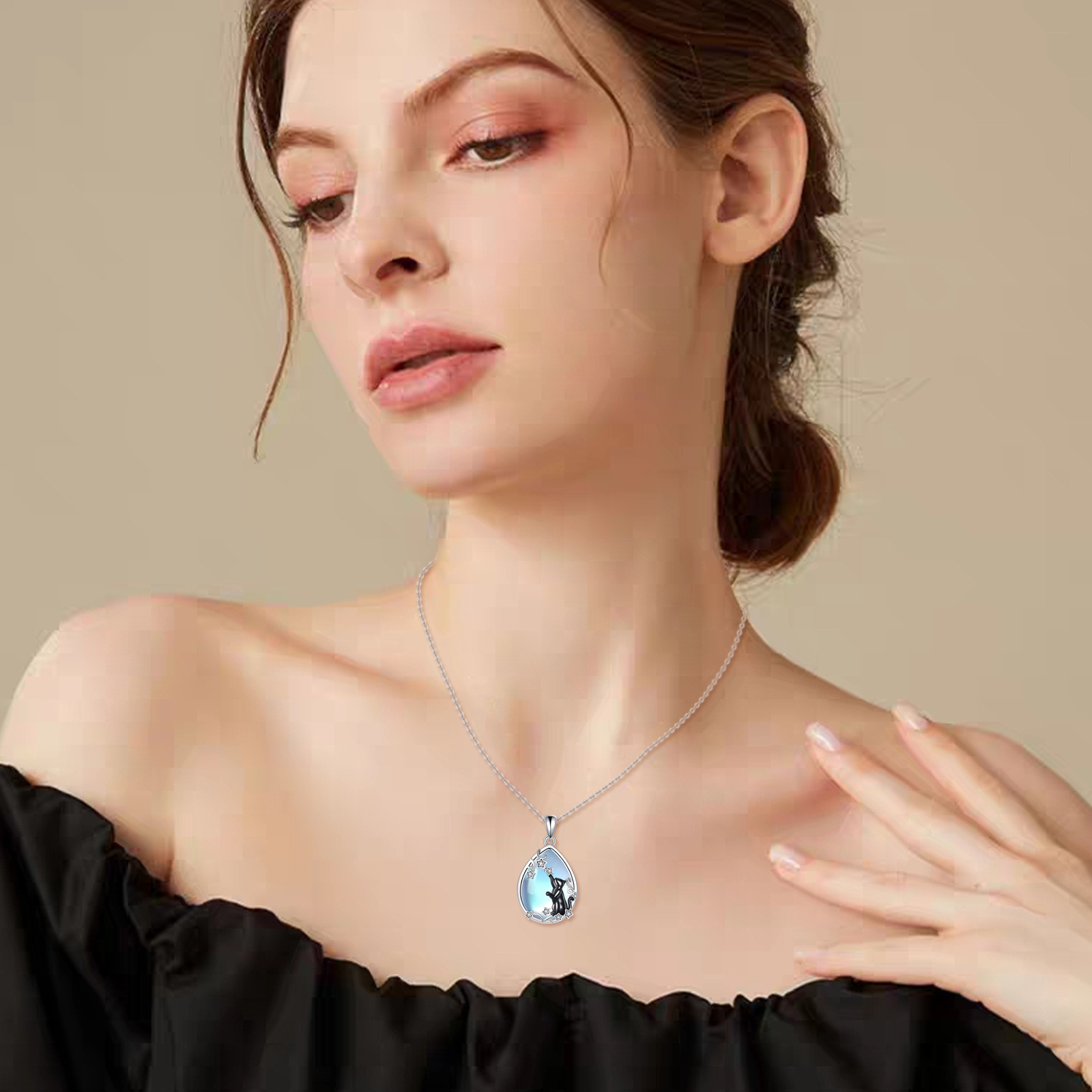 925 Sterling Silver Cat Pendant Chain Necklace With - A Gift For Women And