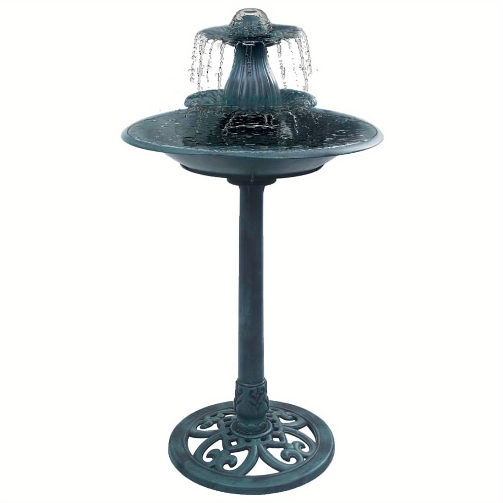 Bird Bath With Fountain Green 50×91 Cm Plastic