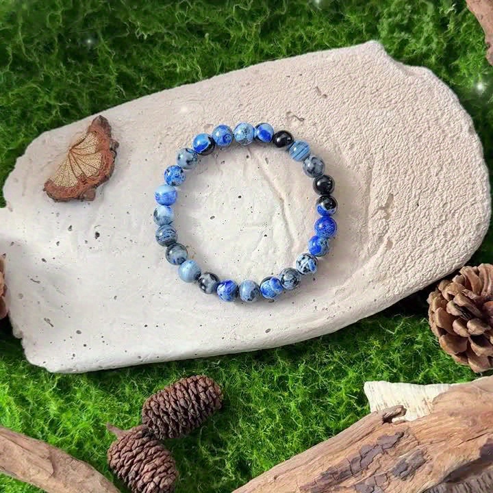8mm Fire Agate Bracelet Natural Stone Beads Ethnic Style