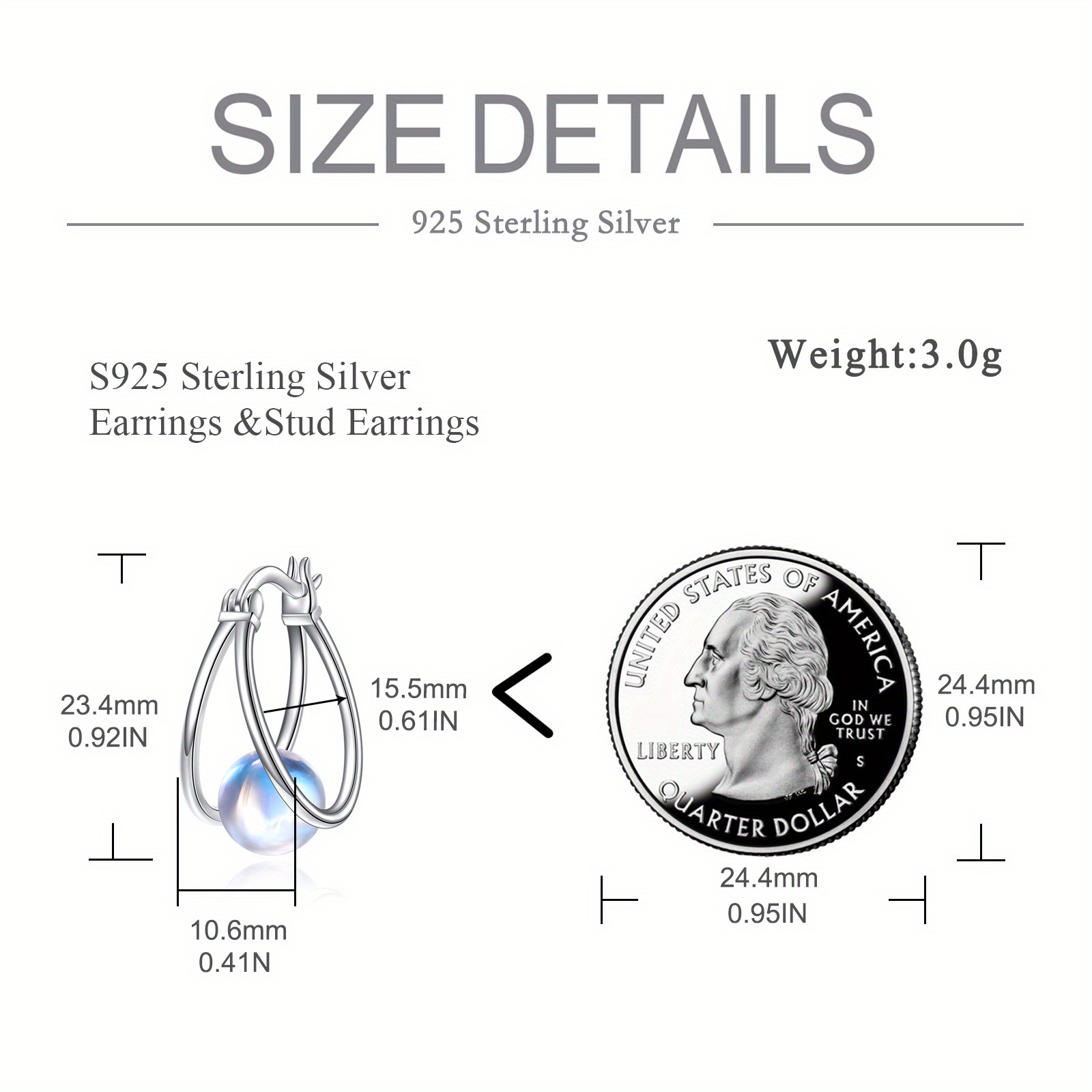 925 sterling silvery   earrings womens double earrings   jewelry gemstone earrings Product details 5