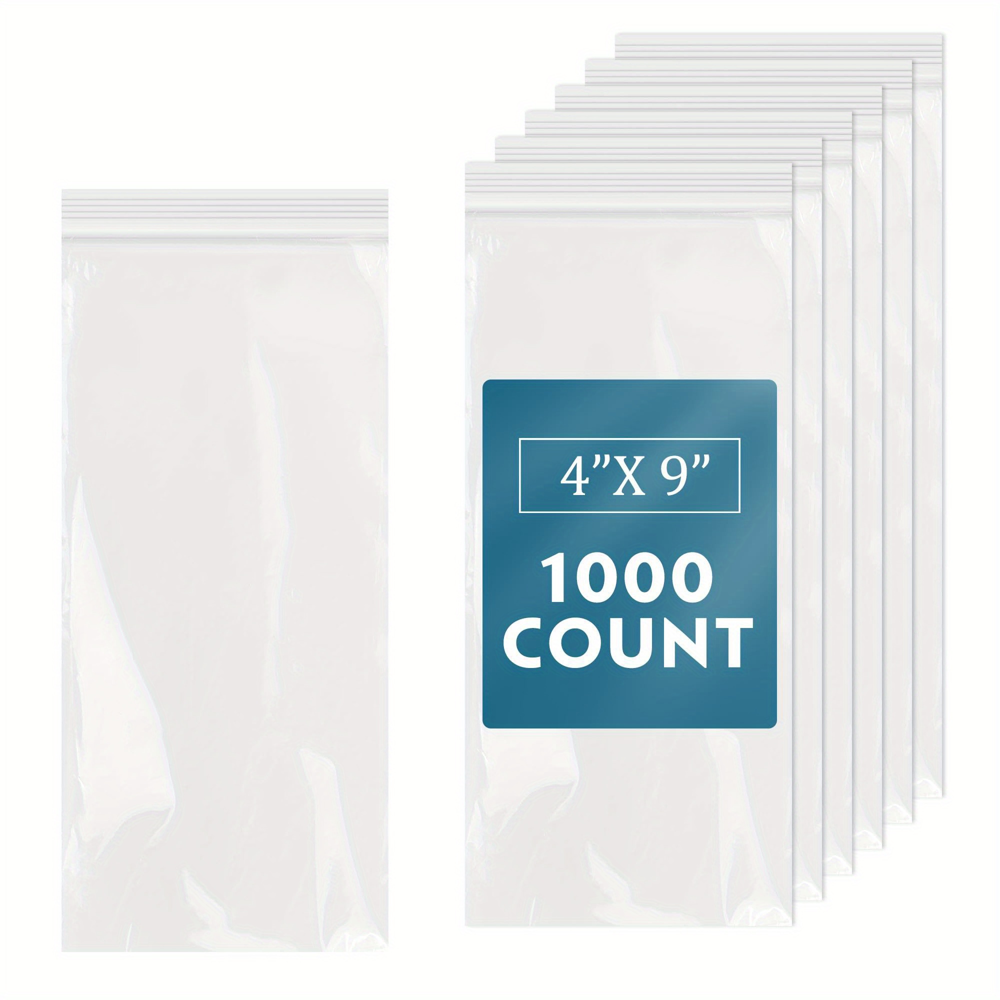 

1000 Pcs -4" X 9" Resealable Zip Bags For Snack, Necklaces, Jewelry, Packaging & Shipping