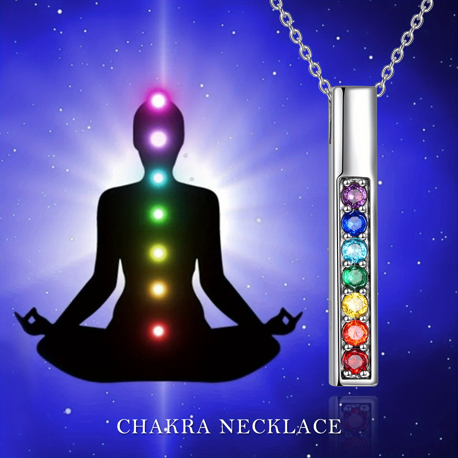 925 Sterling Silver Chakra Pendant Necklace