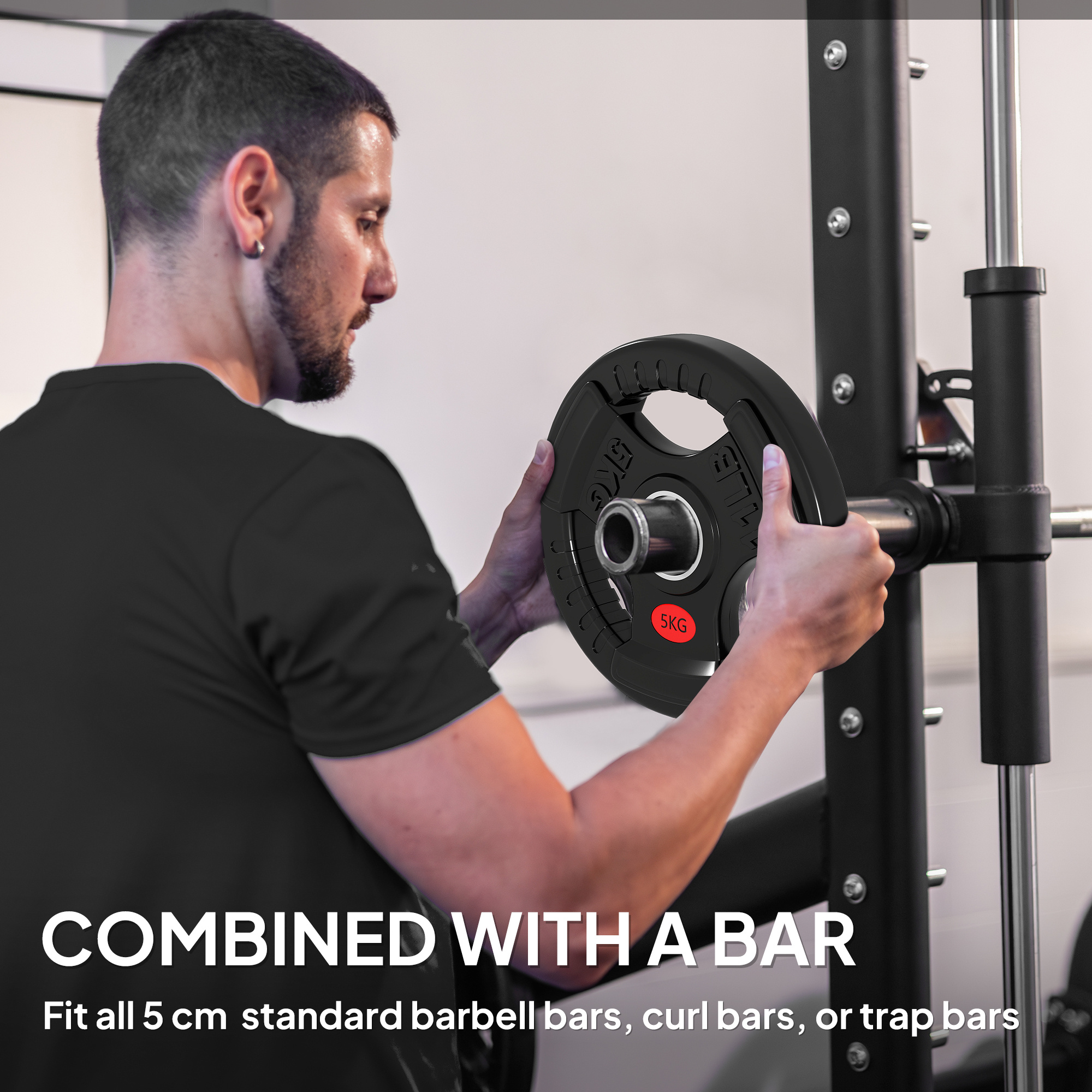 Dumbbell Set with Olympic Weight Plates 2x5kg Steel Core