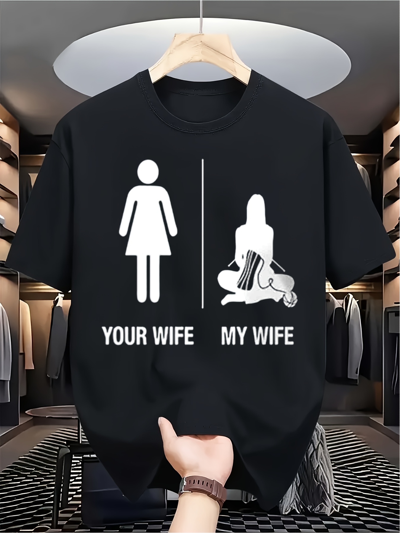 funny graphic crew neck short sleeve t shirt casual comfy blend   time discount ideal for humorous husbands your wife my wife t shirt unisex holiday gift casual outing 2026 new style t shirt 180g