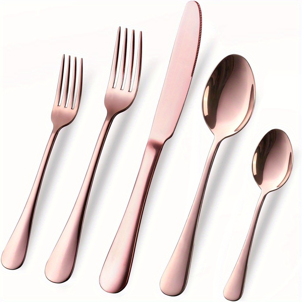 Silverware Set, 8Set Pink Gold Cutlery Set Stainless Steel Dinne 並行輸入品 : HIDEERPPY Silverware Set, 4⁄16⁄24⁄32⁄40⁄48 Pieces Pink