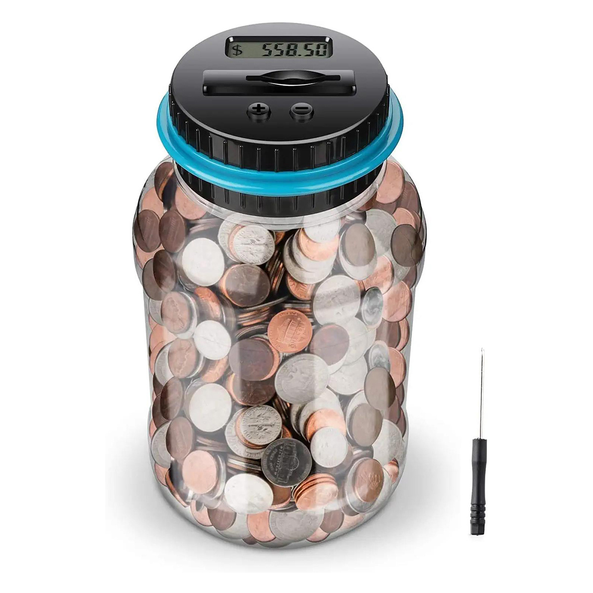 Banco digital para monedas, 2.5 L, hucha contador LCD, para contar,  monedas, banco de dinero (rosa)
