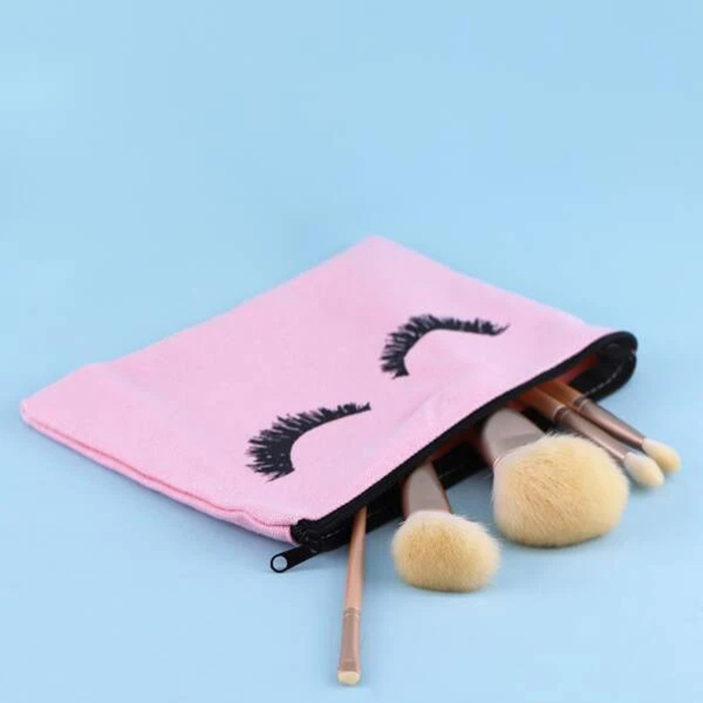 Canvas Eyelash Makeup Bag for Travel and Storage