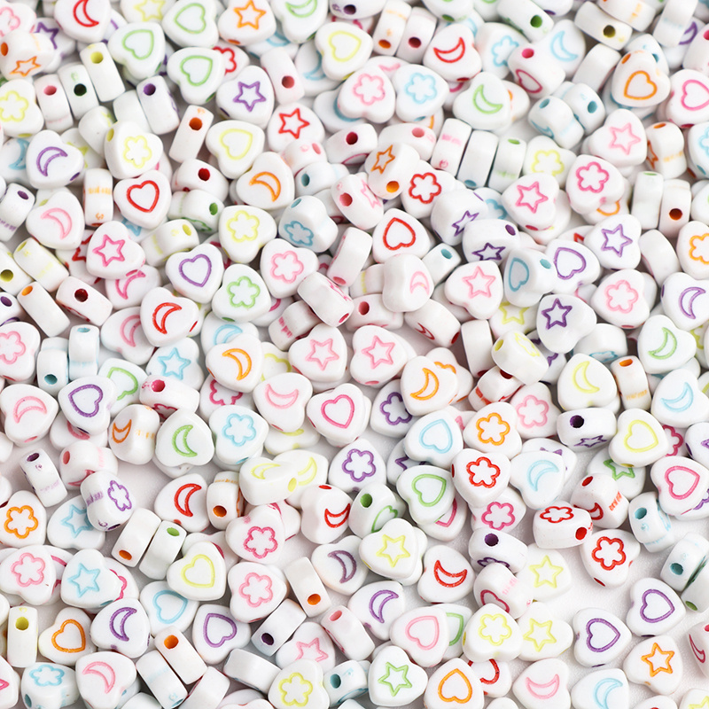 100pcs Heart Acrylic DIY Accessories Set