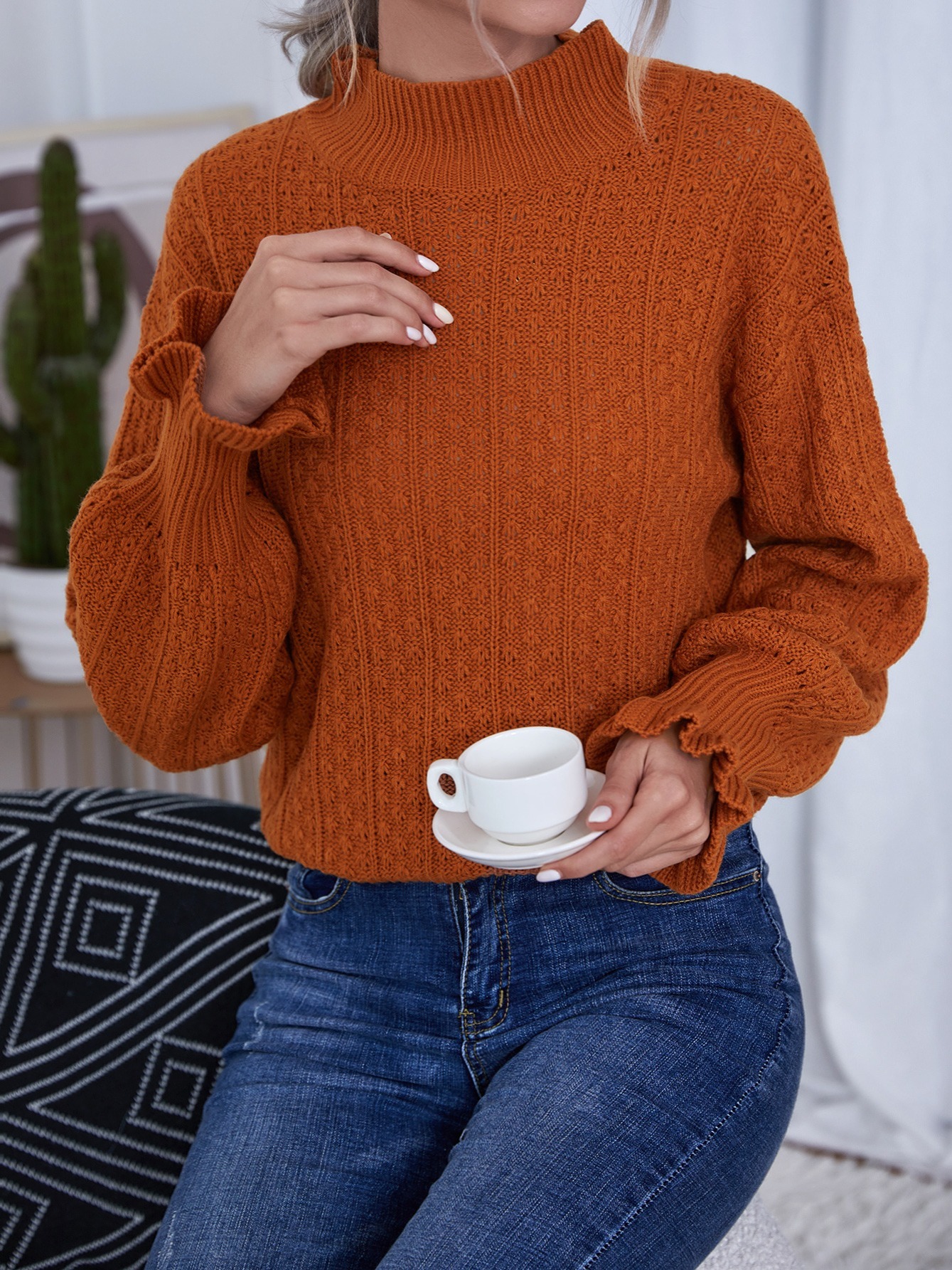 Wide mock best sale neck sweater