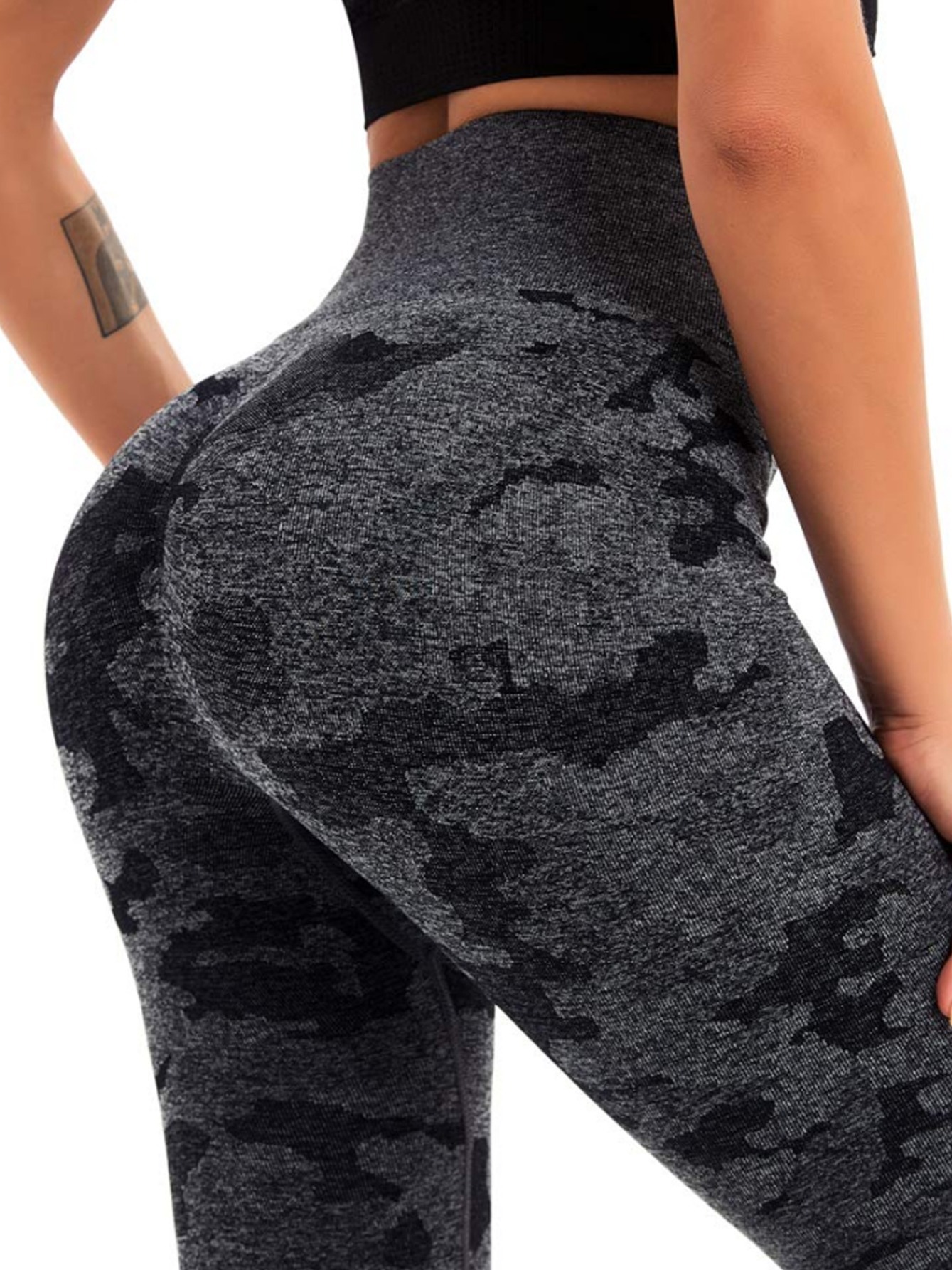 Women's Camouflage Pattern Yoga Leggings High Waist Slim - Temu