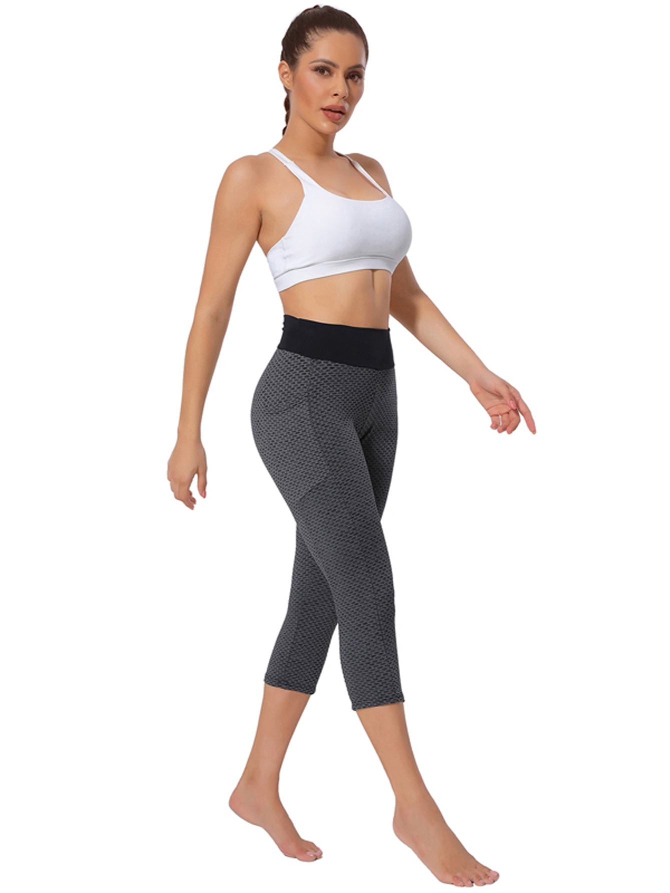 Butt Lifting Honeycomb Capri Pants High Stretch Summer Yoga - Temu