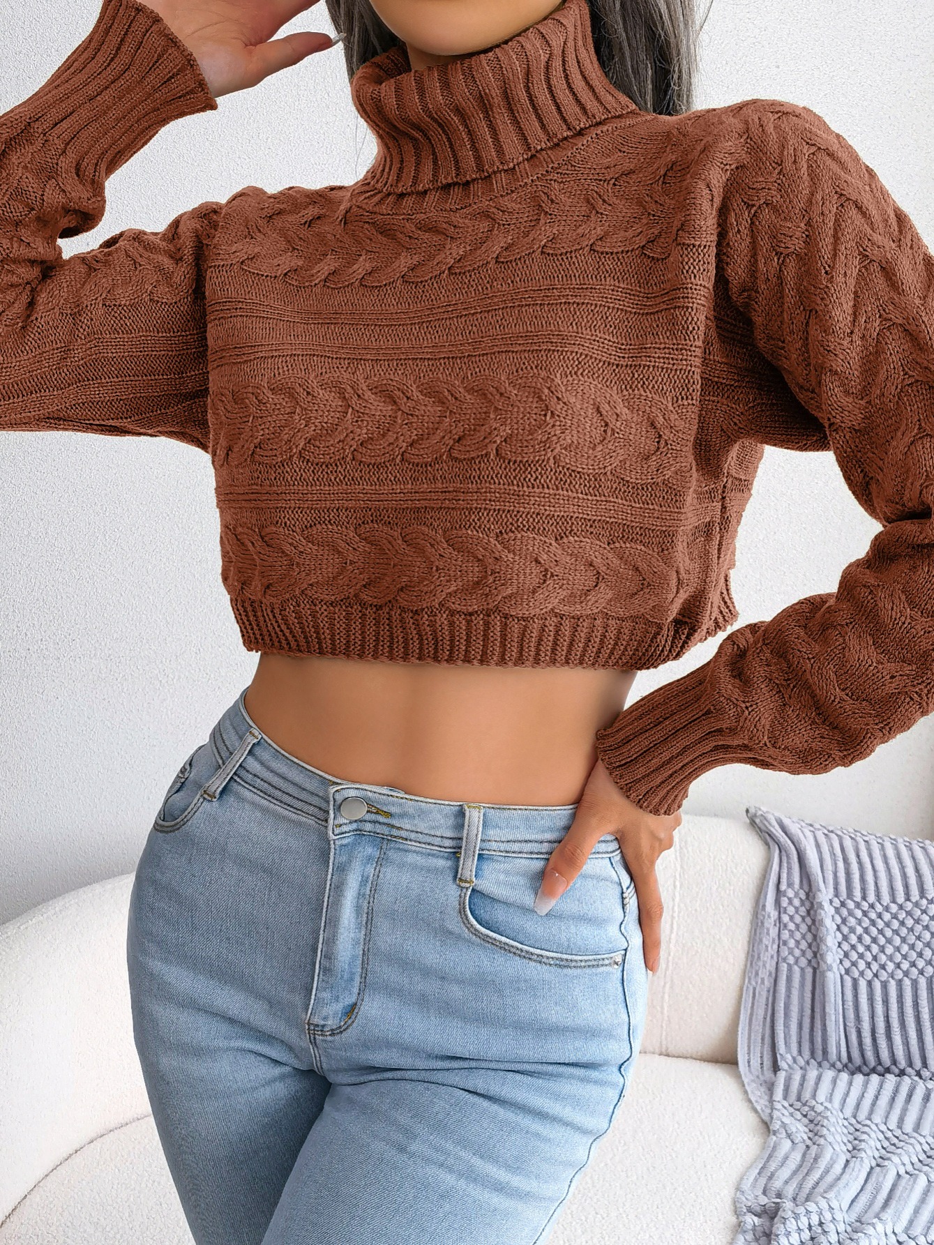 Crop Tops Sweaters - Temu