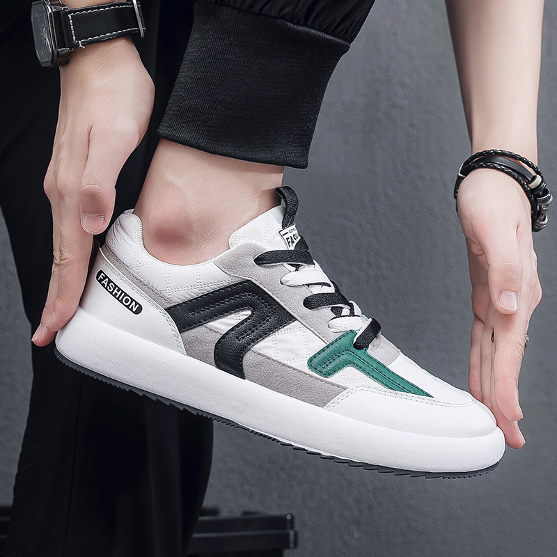 Men's Lace Up Color Block Green Platform Sneakers - Clothing, Shoes ...