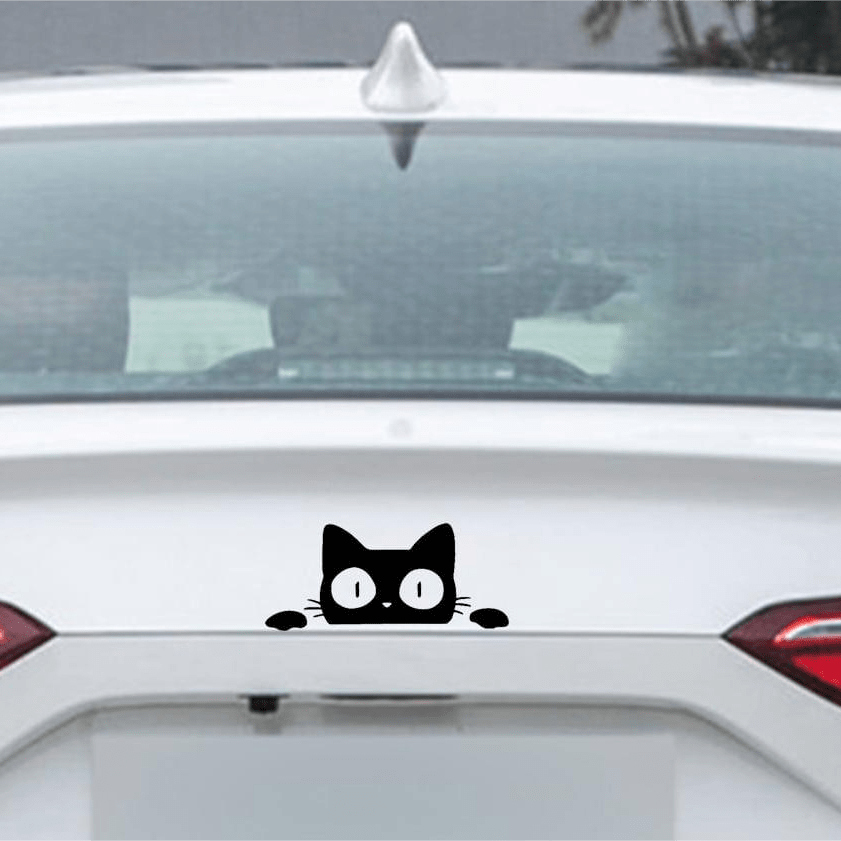 Cute Cartoon Cat Car Decal Add A Touch Fun Vehicle! - Temu