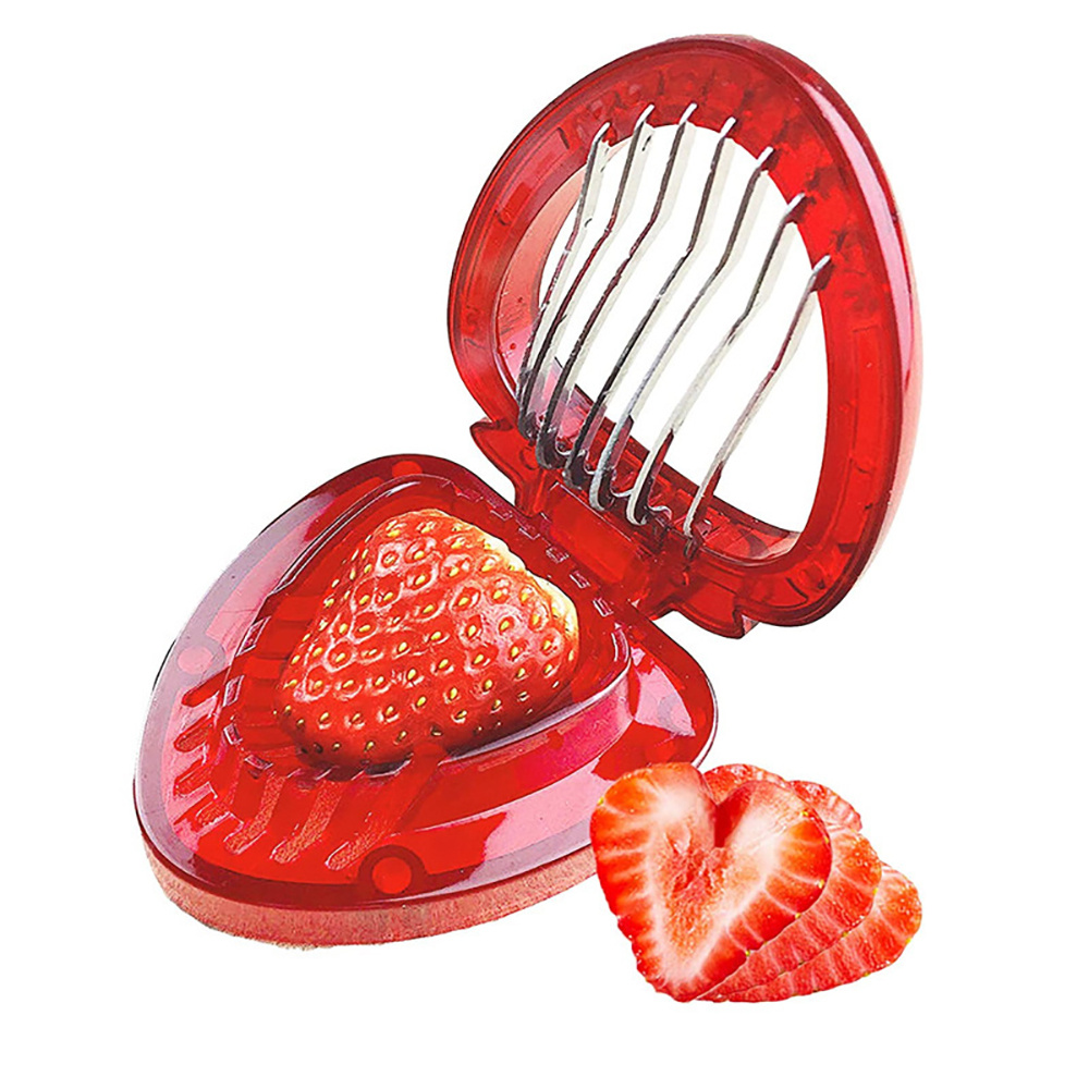 1pc Multifunction Strawberry Slicer, Creative Red Strawberry Shaped Plastic  Fruit Slicer For Kitchen