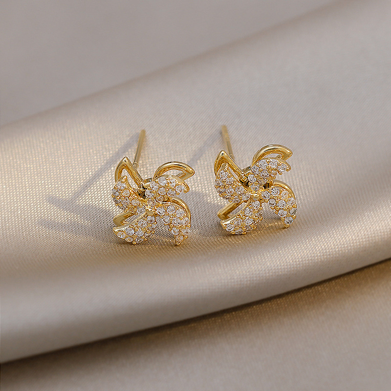 Rotatable Windmill 18K Plated Stud Earrings, Gift for Women