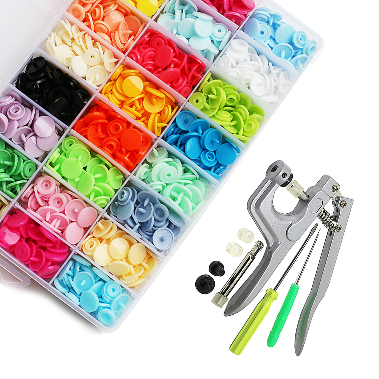 360PCS T5 24-Colors Snap Buttons Plastic Snaps With Snap Pliers For Sewing,  Snap Fasteners Kit For Sewing, Clothing, Crafting