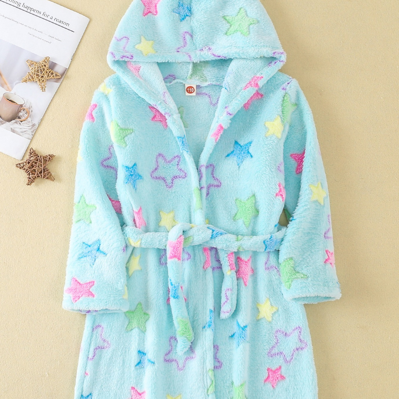 

Toddlers & Baby Girls Hooded Flannel Soft Sleeper Robe Winter New