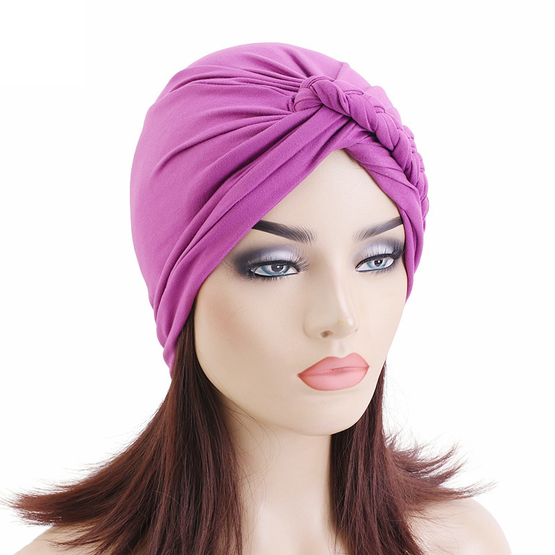 Hijab Braid Silky Turban Hats For Women Beanies Cap Headwrap Headwear ...