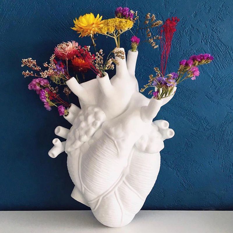 Vase In The Shape Of Human Heart, Home Decoration, Desktop Art Craft  Ornament, Exquisite And High-end Indoor Vase, Organ Design Flower  Container, Hall