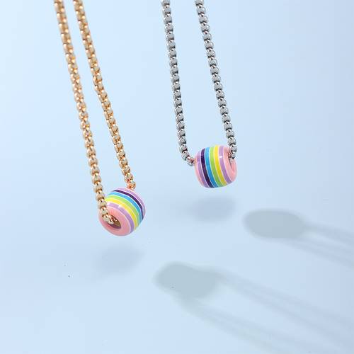 2pcs Fashion Colorful Ball Beads Couple Necklaces