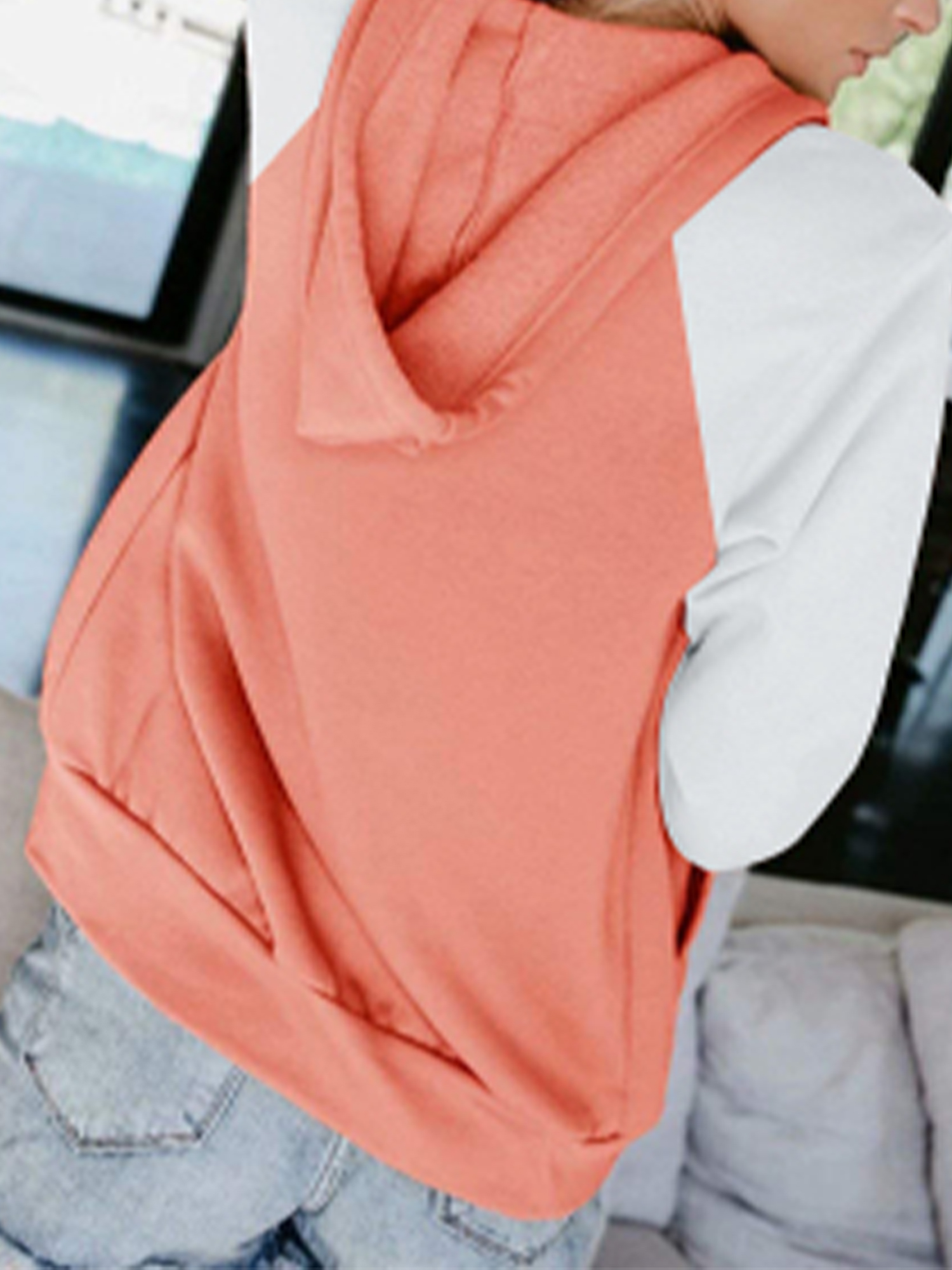 Women s Sweatshirt Colorblock Zip Hoodie Temu