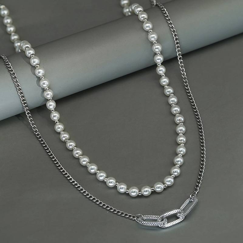 1pc Fashion All Over Layered Alloy Pearl Necklace | 24/7 Customer ...
