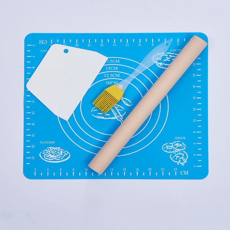 Tapis de Cuisson Silicone Anti-adhésif – Tapis de pâtisserie en Silicone  Antidérapant – Feuille à Pâtisserie avec Mesure（bleu，5040cm）