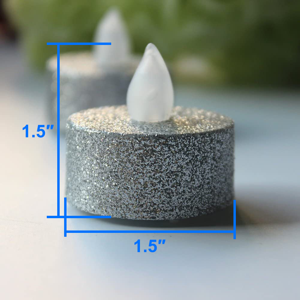 silver glitter tea lights