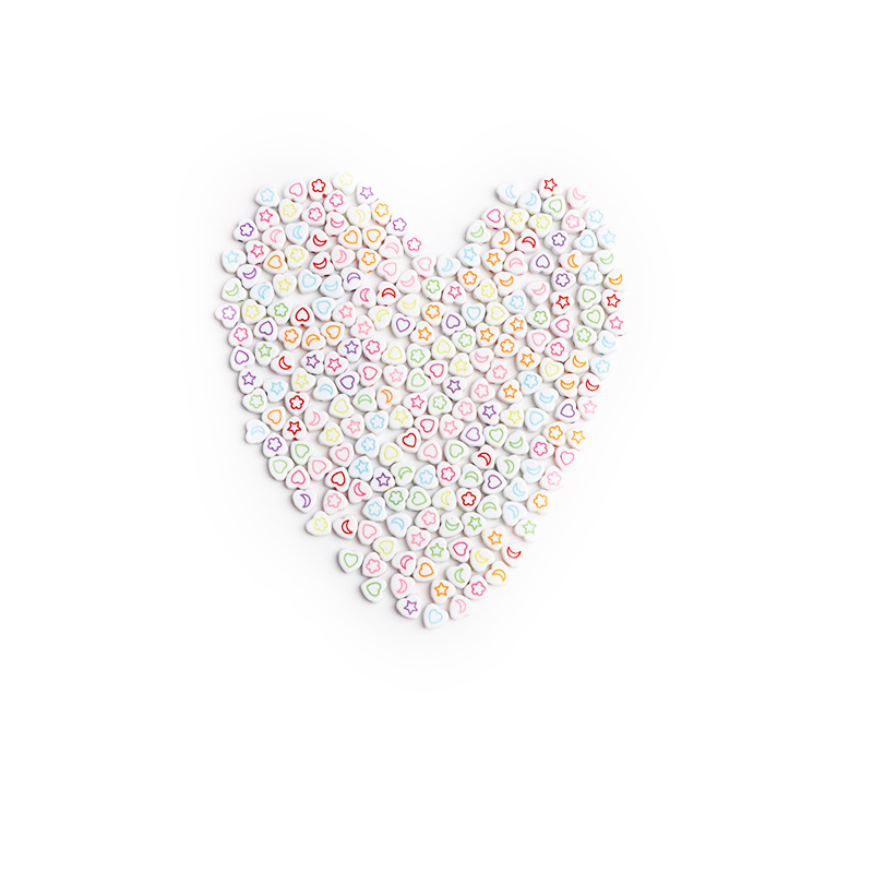 100pcs Heart Acrylic DIY Accessories Set