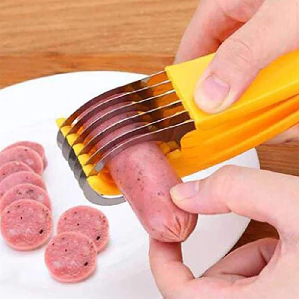 1pc Banana Slicer, Kitchen Gadget, Stainless Steel Blade, Banana Slicer,  Cucumber, Ham, Can Be Used With 6.88in*2.04in