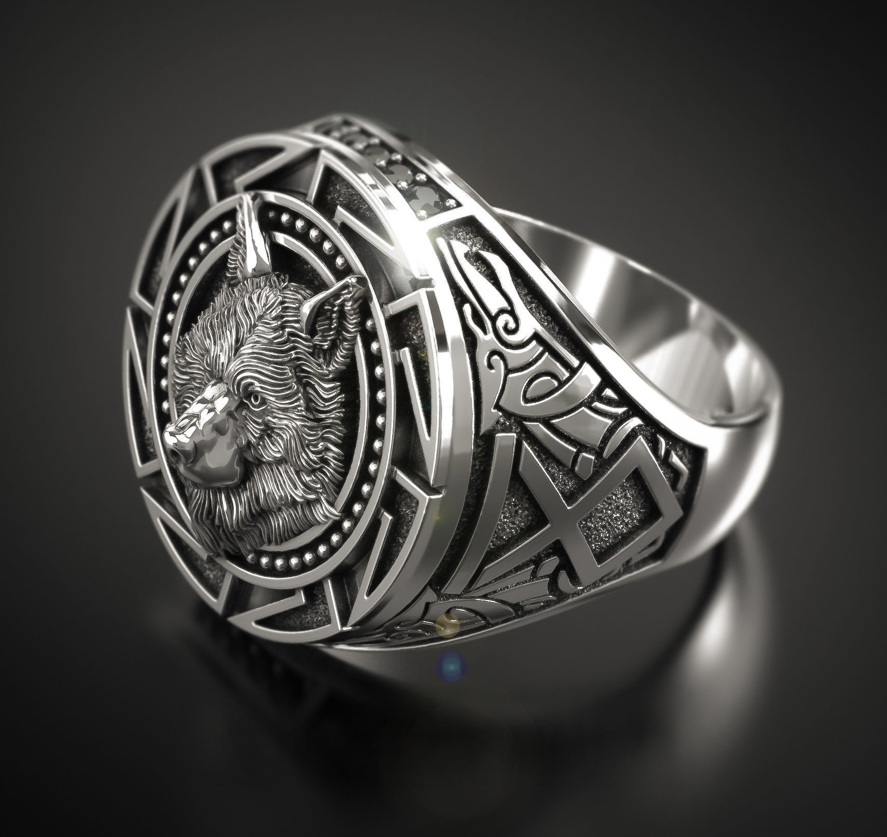 Retro Wolf Totem Ring Nordic Mythology Viking Warrior Wolf - Temu