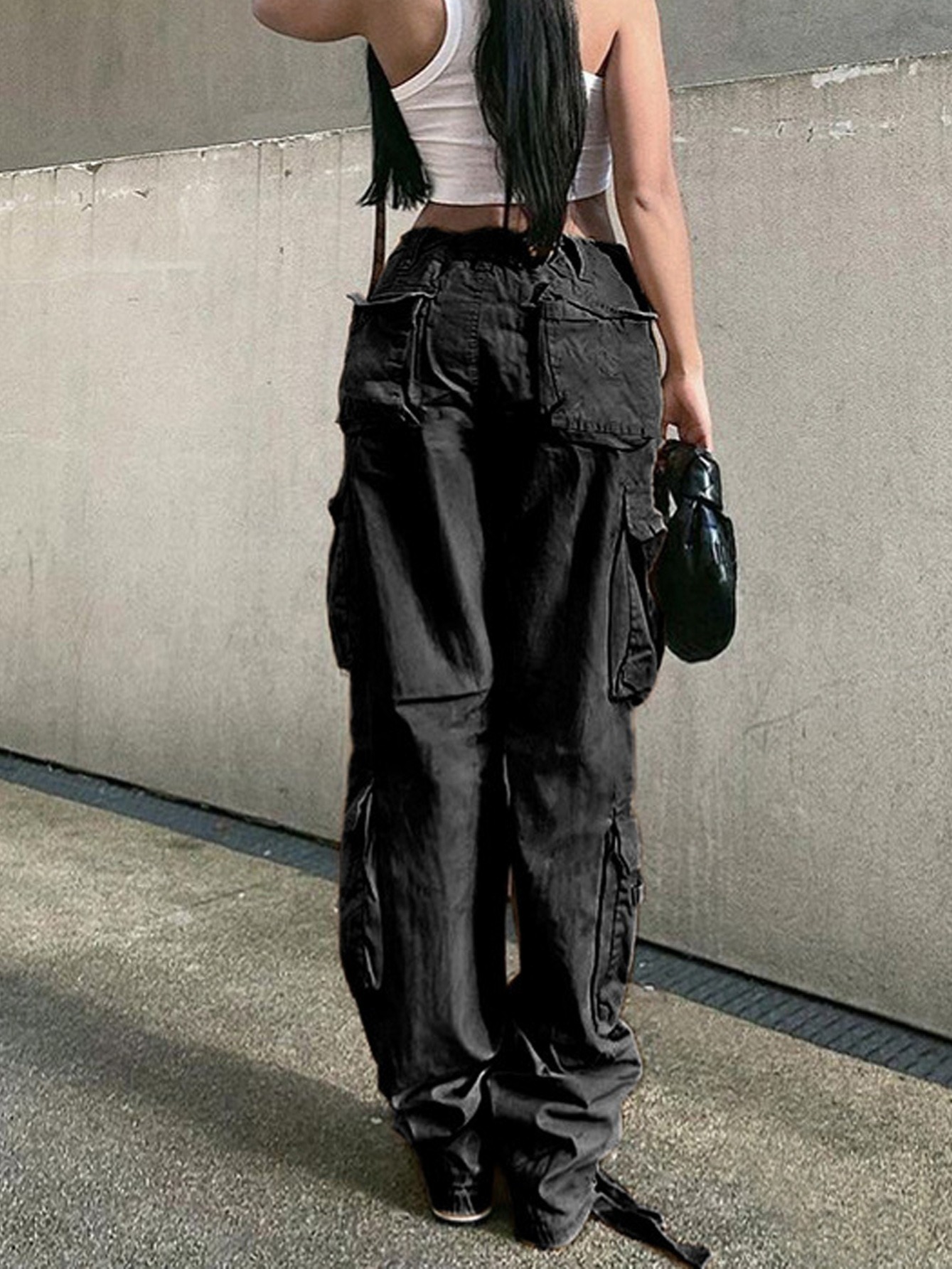 Shop Women High Waist Wide Leg Baggy Jeans Side Pocket Denim Pants Vintage  Cargo Pants Boyfriend Trousers Y2K Streetwear Fashion New