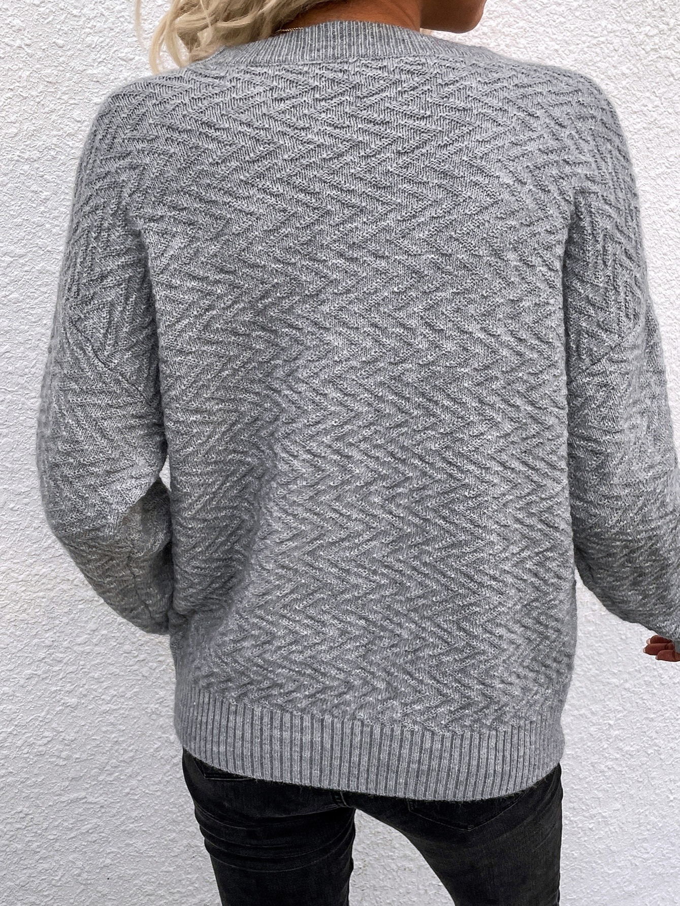 Women's Sweater Solid Crew Neck New Fashion Sweater Pullover - Temu