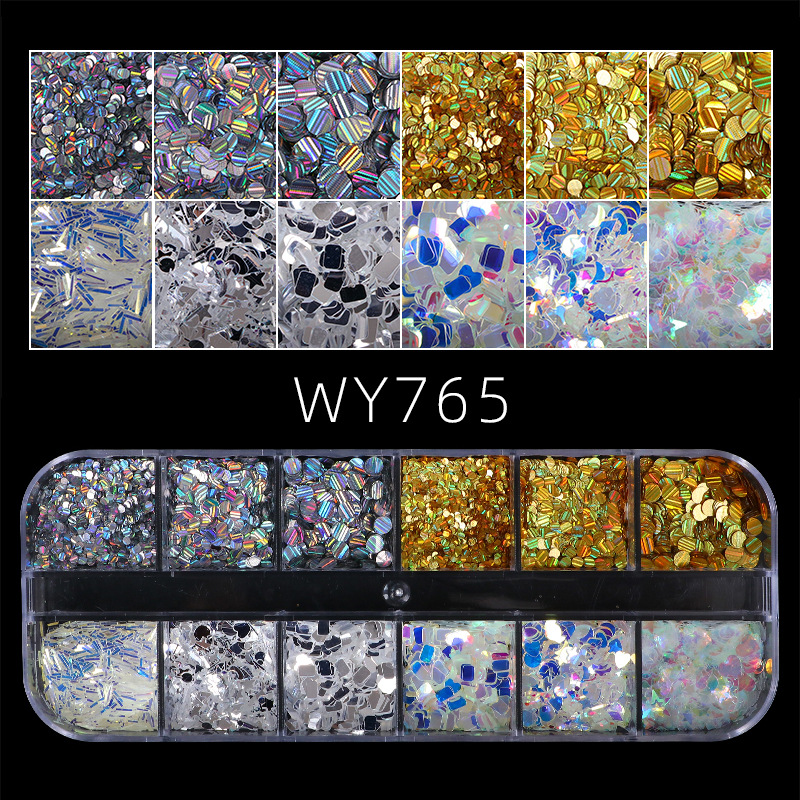 Nail Art Sequins Rectangle Flakes Glitter For Nails Decoration Bright