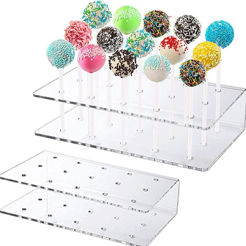 Cake Pops Acrylic Display Stand - Lollipop/Cake Pop Retail Store Holder -  Holds up to 18 Sticks in a Handmade Acrylic Stand - Vandue