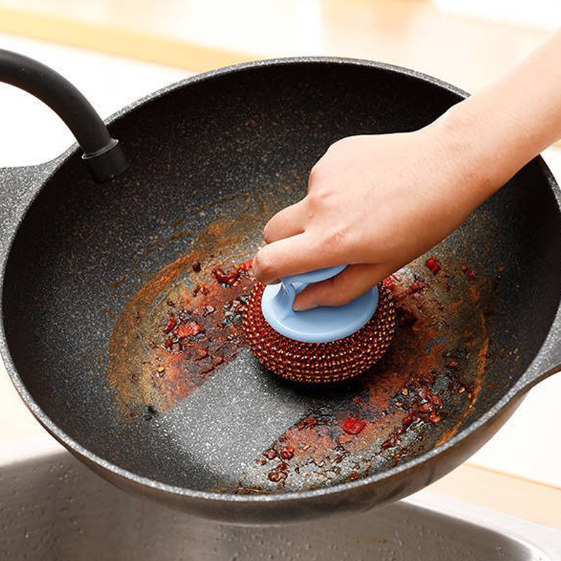 Esponja Limpieza Platos Cocina Mango Estropajo Ollas Bola - Temu